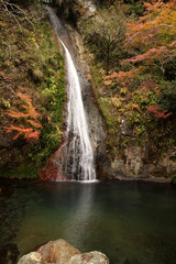 Fototapeta na wymiar 紅葉の午尾の滝