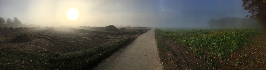 farmland at sunrise