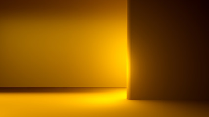Beautiful yellow and gold abstract background with interior floo