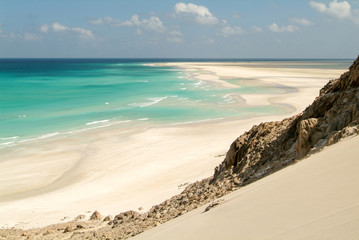 The beach of Qalansiya on the island of Socotra