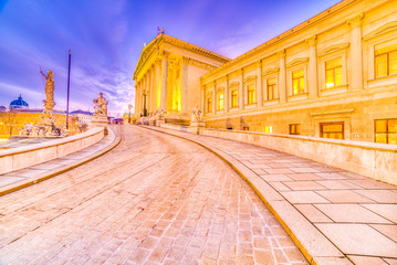 Pallas-Athene-Brunnen (Wien),  Parliament Building in Vienna,  Austria