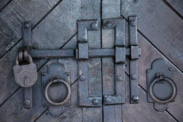 Antique wrought iron door hardware