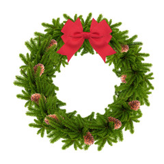Fototapeta na wymiar Christmas wreath, isolated on white