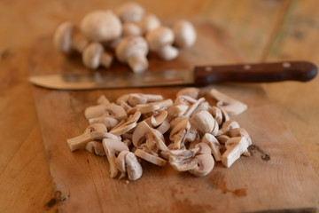 Choping mushrooms