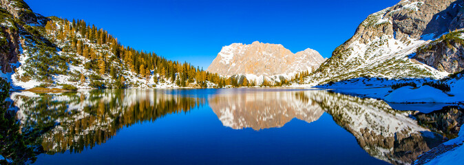 reflections in lake seebensee - tyrol - europa - austria