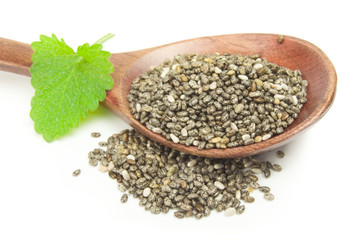 Chia seeds isolated over a white background