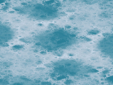 The foam on the water. Fractal.
Abstract background. White foam on a blue surface of the water.