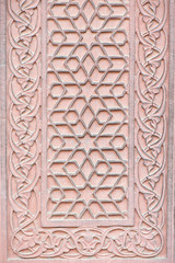 Graphic symbols, patterns and tracery in Agra Fort, Agra, Uttar Pradesh state, India