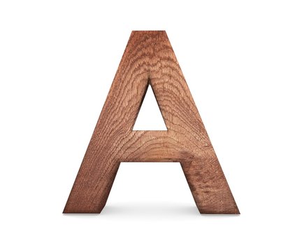 3D decorative wooden Alphabet, capital letter A
