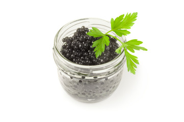 Sturgeon black caviar isolated on a white background cutout