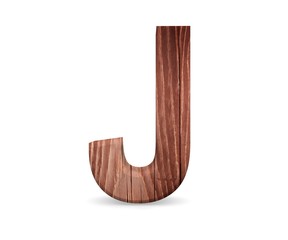 3D decorative wooden Alphabet, capital letter J