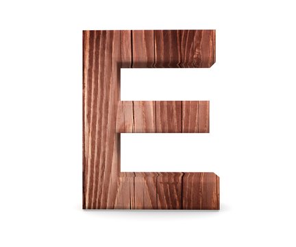 3D decorative wooden Alphabet, capital letter E