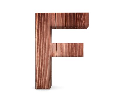 3D decorative wooden Alphabet, capital letter F
