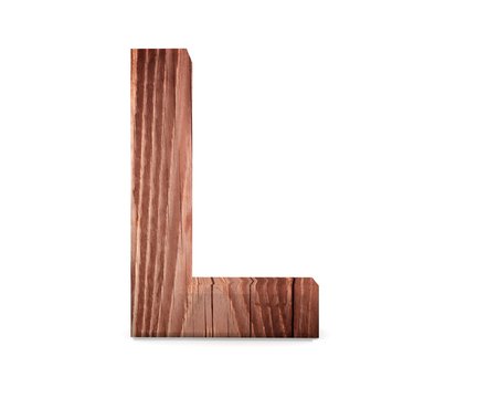 3D decorative wooden Alphabet, capital letter L