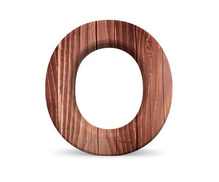 3D decorative wooden Alphabet, capital letter O