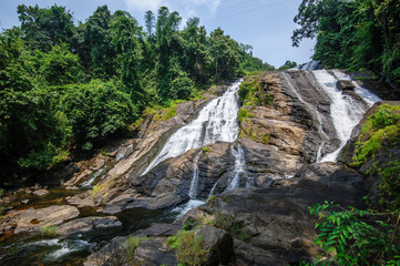 Fototapeta premium Charpa water falls, Thrissur district, Kerala state, India