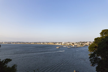 View of Enoshima Island From the Observation Deck at Samuel cocking garden - Kamakura, Japan