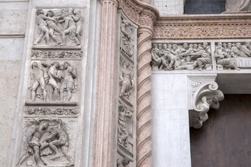 Cathedral Church Building Facade, Piazza Maggiore Square; Bologn