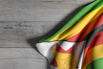 Republic of Zimbabwe flag waving - obrazy, fototapety, plakaty