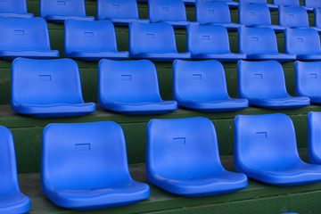 Obraz premium lines of blue stadium seats