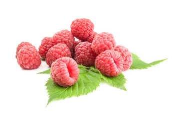 Juicy raspberry isolated on a white background cutout