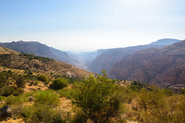 View of the Dana Biosphere reserve, Jordan - obrazy, fototapety, plakaty
