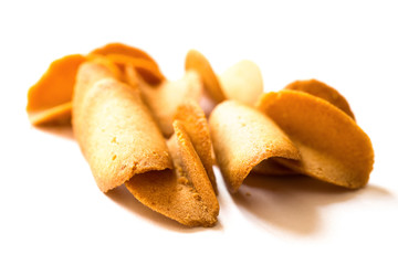 crisp biscuit slices on a white background