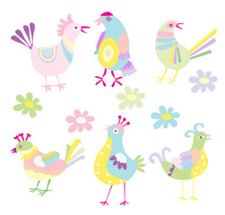 birds, vector