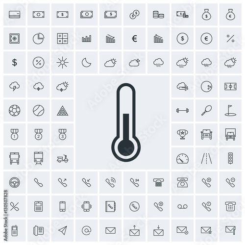 "Temperature icon, vector icon set" Stock image and royalty-free vector
