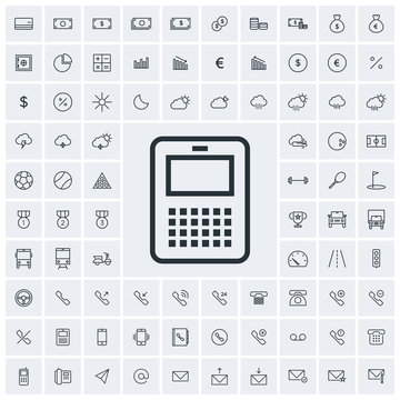 qwerty cell phone icon, vector icon set