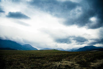 A beautiful Slovakian mountain scenery in Low Tatras with dramatic clouds