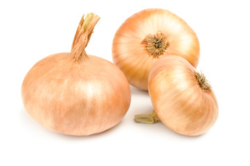 Fresh bulbs of onion isolated on a white background cutout