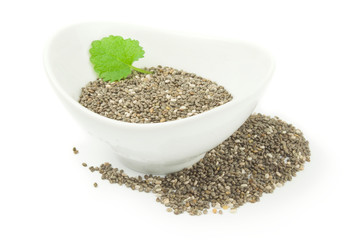 Chia seeds isolated on a white background cutout
