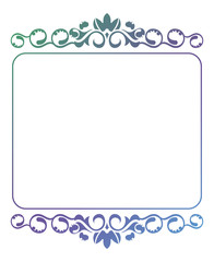 Beautiful floral frame with gradient fill. 