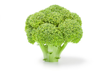 Fresh green broccoli isolated on a white background cutout
