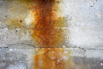 Old concrete wall with rust