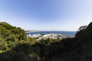 View of Enoshima Island From the Observation Deck at Samuel cocking garden - Kamakura, Japan