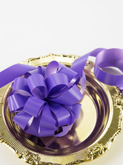 purple ribbon bows