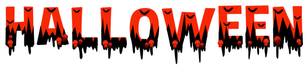 Word design for halloween in black and orange