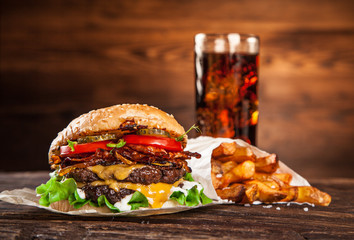 Close-up of home made burgers