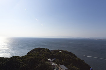 View of Enoshima Island From the Observation Deck at Samuel cocking garden - Kamakura, Japan