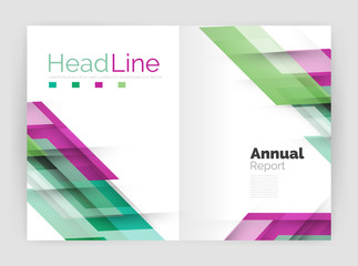 Fototapeta premium Geometric business annual report templates, modern brochure flyer template