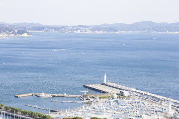 View of Enoshima Island From the Observation Deck at Samuel cocking garden - Kamakura, Japan