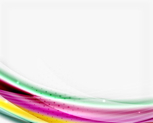 Glossy wave on white space