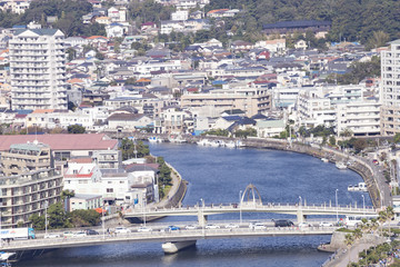 View of Enoshima Island From the Observation Deck at Samuel cocking garden - Kamakura, Japan