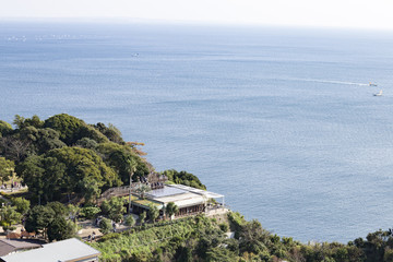 View of Enoshima Island From the Observation Deck at Samuel cocking garden - Kamakura, Japan