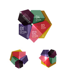 Set of abstract geometric paper graphic layouts