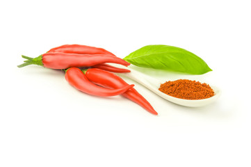 Hot chili peppers isolated on a white background