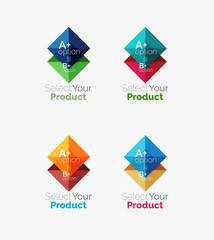 Set of square abstract background templates or infographics