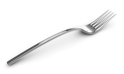 3d rendering of fork on white background